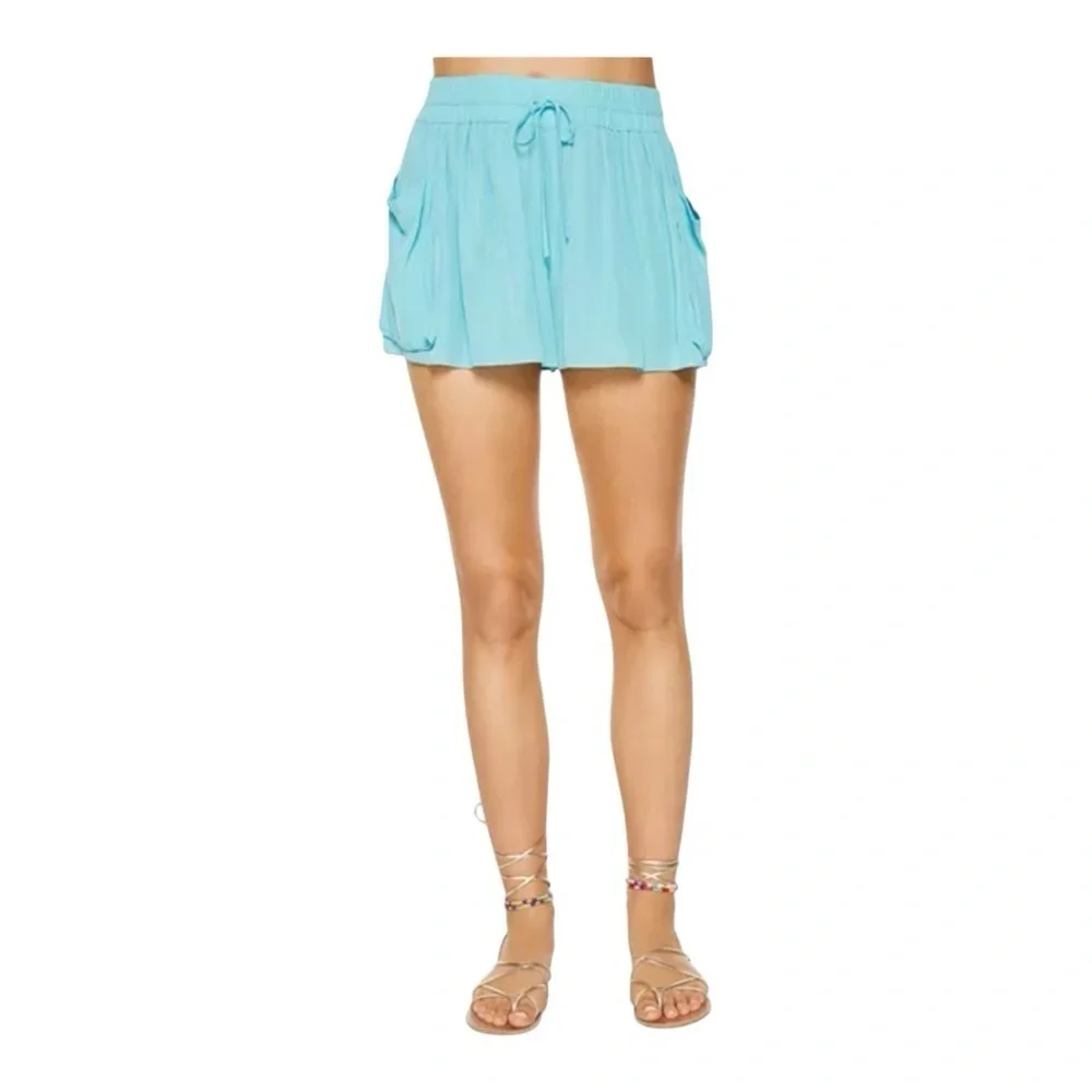 Ramy Brook Austin Shorts Lightweight Butterfly in Lagoon Blue Teal Small